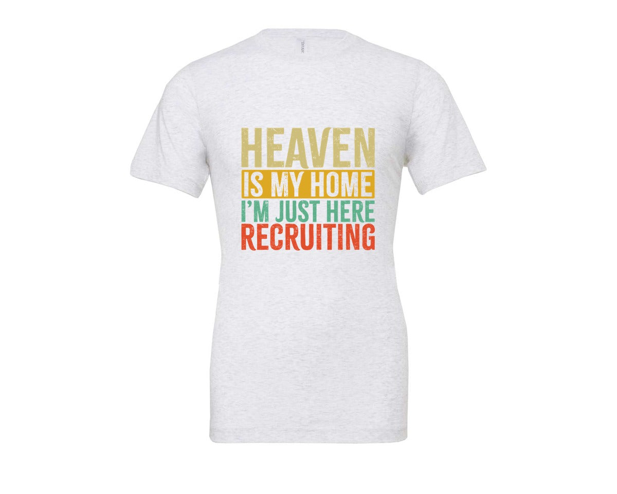 brand:Bella Canvas|color:Ash Grey|Heaven Is My Home Christian Religious 2 Graphic T-Shirt
