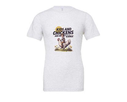 brand:Bella Canvas|color:Ash Grey|Kids And Chickens Vintage Farm Graphic T-Shirt