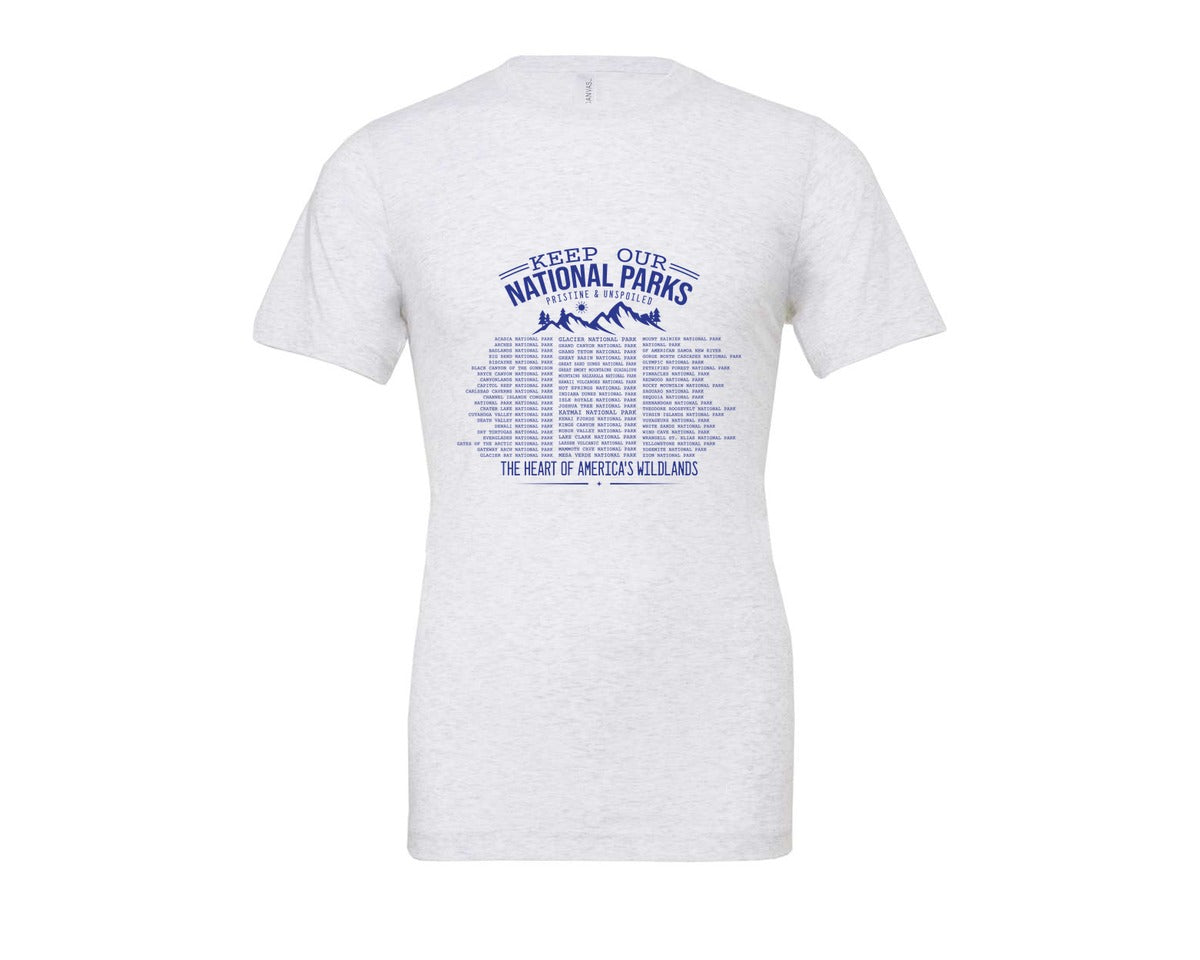 brand:Bella Canvas|color:Ash Grey|Keep Our National Parks Pristine And Graphic T-Shirt