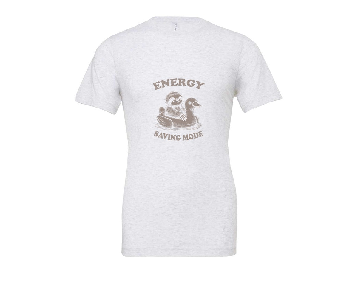 brand:Bella Canvas|color:Ash Grey|Energy Saving Mode Sloth On Duck Float Graphic T-Shirt