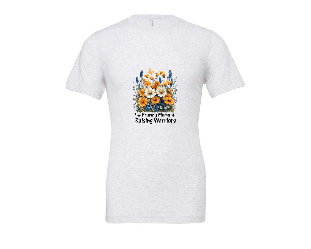 brand:Bella Canvas|color:Ash Grey|Praying Mama Boho Floral Mama 2 Graphic T-Shirt