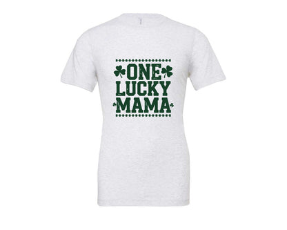 brand:Bella Canvas|color:Ash Grey|One Lucky Mama Design 40 Graphic T-Shirt