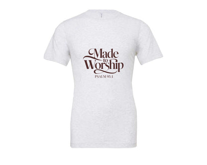 brand:Bella Canvas|color:Ash Grey|Made To Worship Psalm 951 Design 3 Graphic T-Shirt