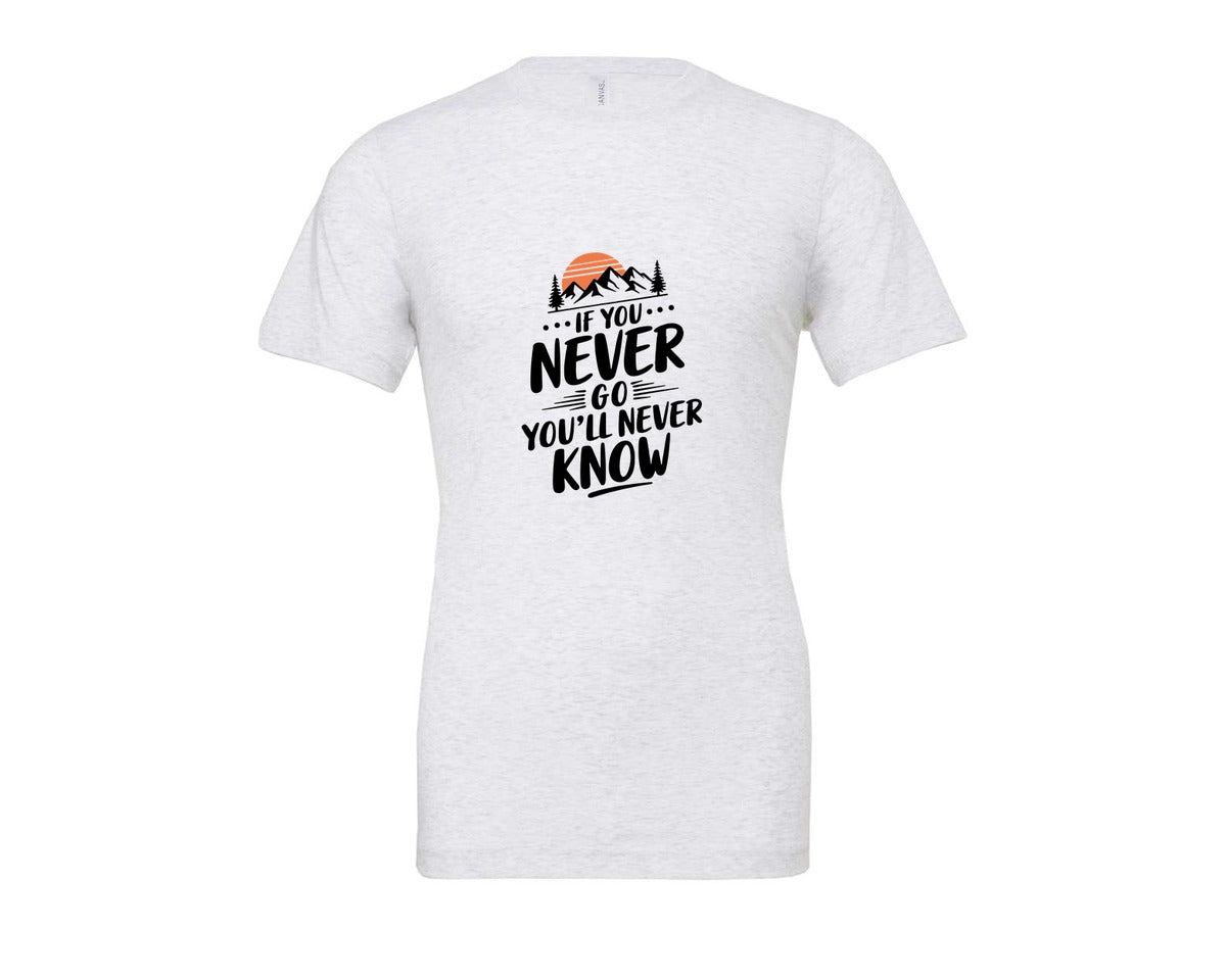 brand:Bella Canvas|color:Ash Grey|If You Never Go Youll Never Know 3 Graphic T-Shirt
