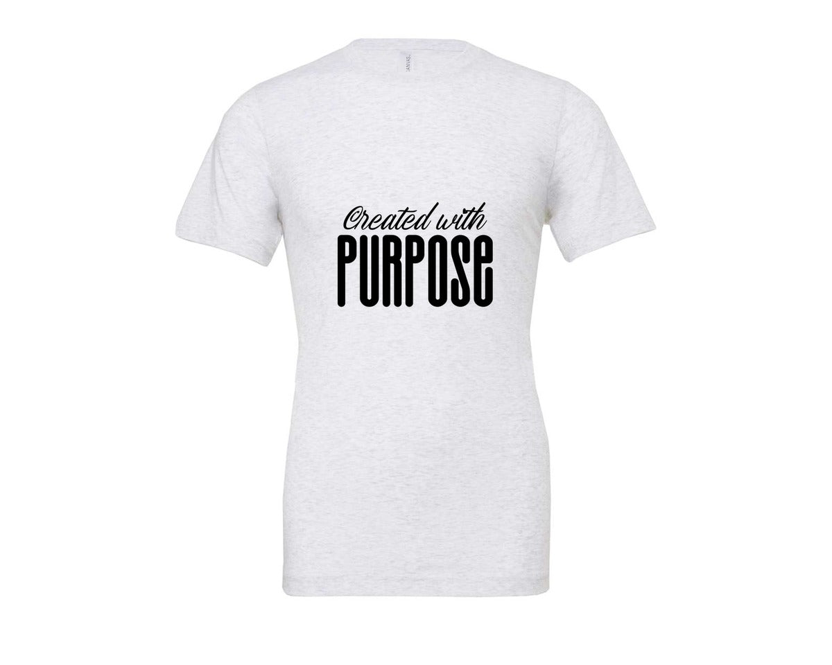brand:Bella Canvas|color:Ash Grey|Created With Purpose Sleeve Design Graphic T-Shirt
