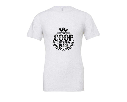 brand:Bella Canvas|color:Ash Grey|The Coop Is My Happy Place T Shirt Desig Graphic T-Shirt