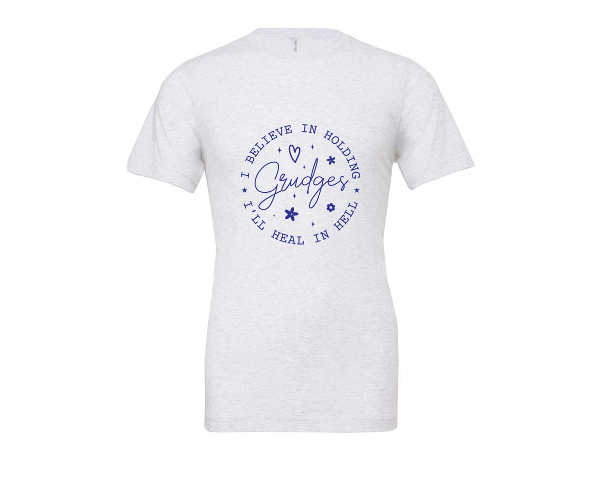 brand:Bella Canvas|color:Ash Grey|I Believe In Holding Grudges Ill Heal Graphic T-Shirt