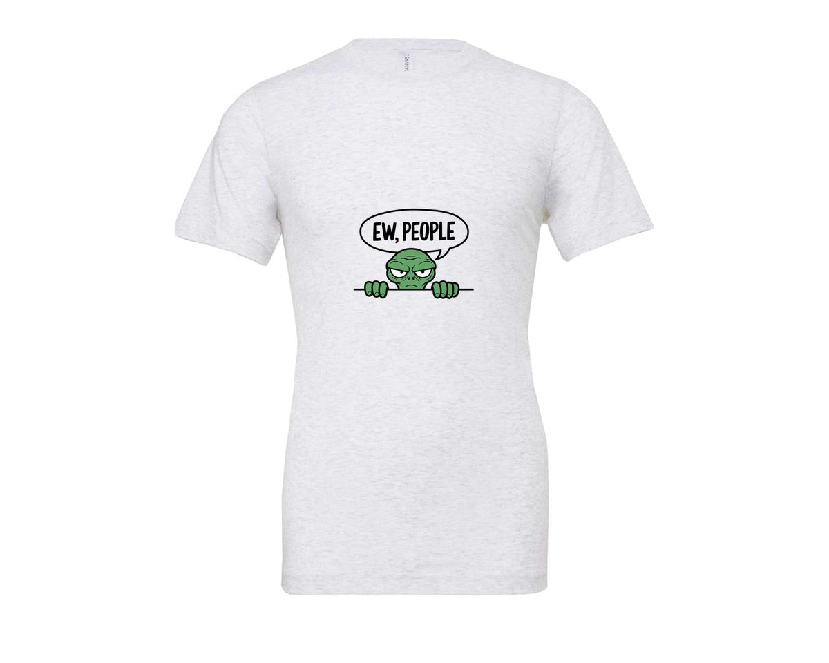 brand:Bella Canvas|color:Ash Grey|Ew People Alien Ufo T Shirt Design Graphic T-Shirt