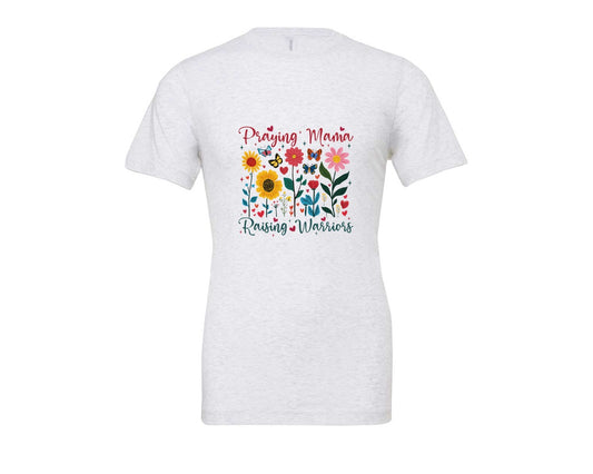 Praying Mama Raising Warriors Boho Graphic T-Shirt