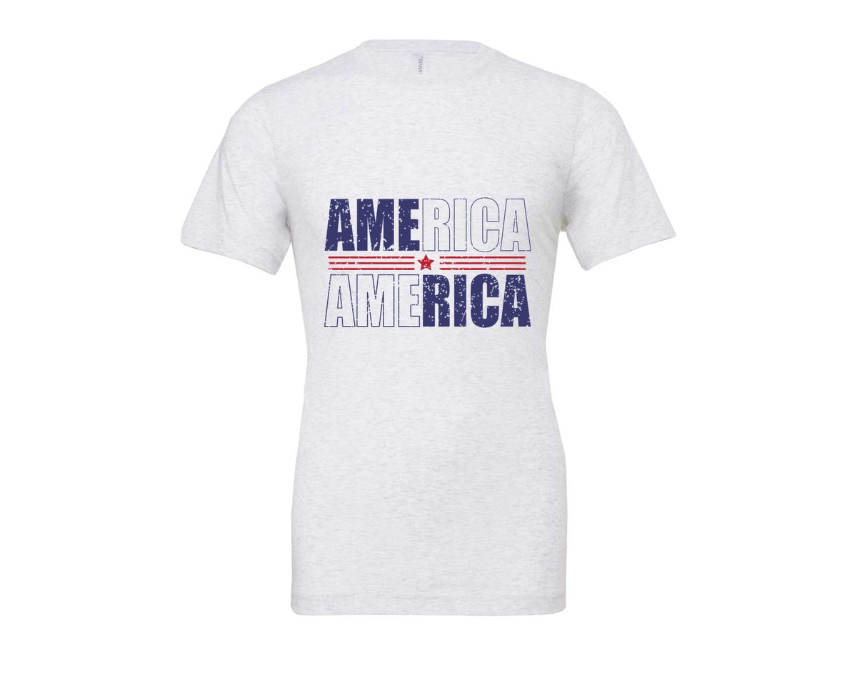 brand:Bella Canvas|color:Ash Grey|America Patriotic Graphic T-Shirt