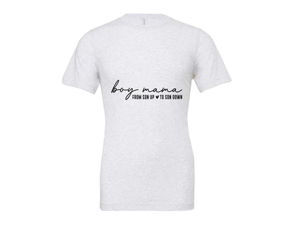 brand:Bella Canvas|color:Ash Grey|Boy Mama From Son Up To Son Down 3 Graphic T-Shirt
