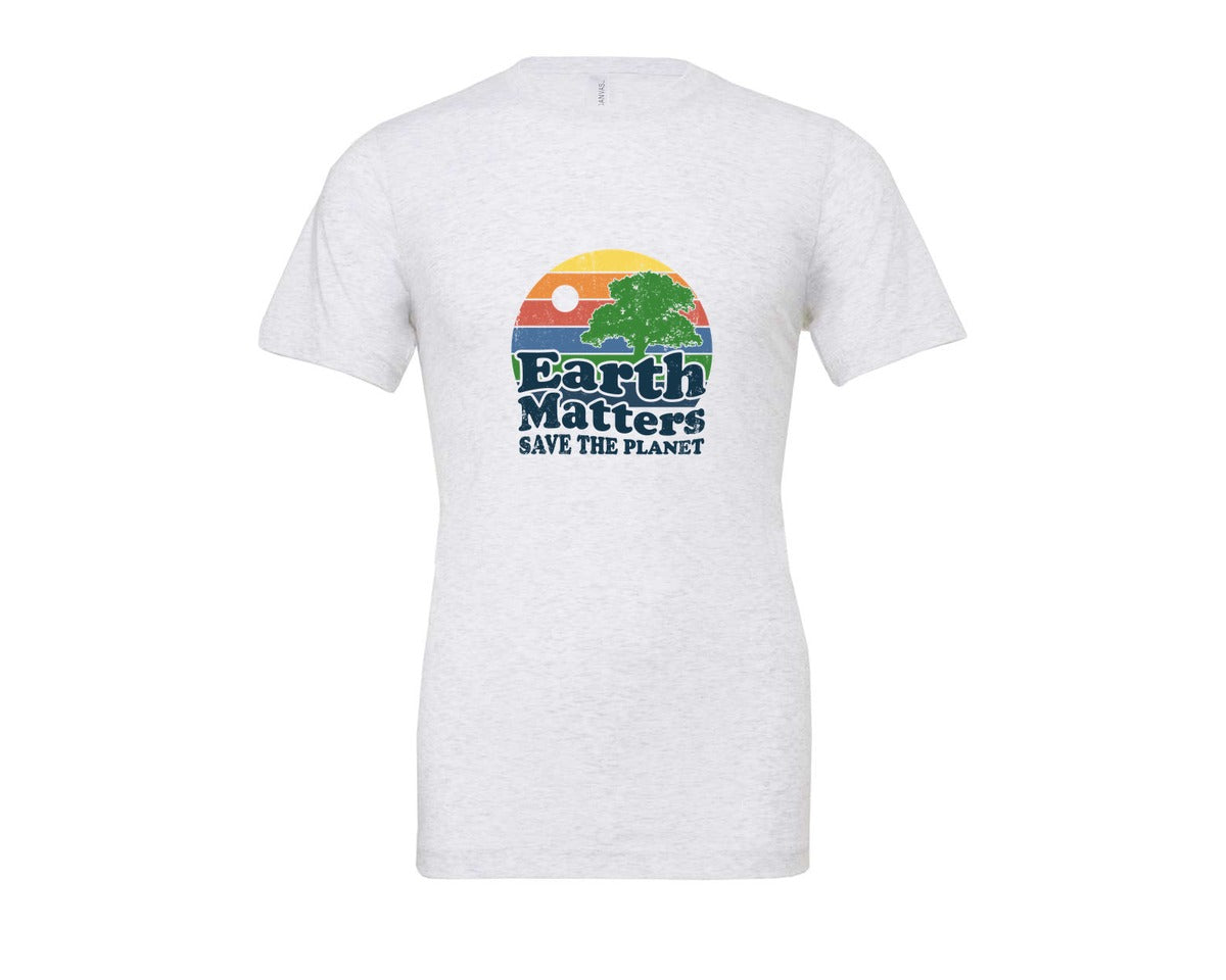 brand:Bella Canvas|color:Ash Grey|Earth Matters Save The Planet T Shirt Graphic T-Shirt