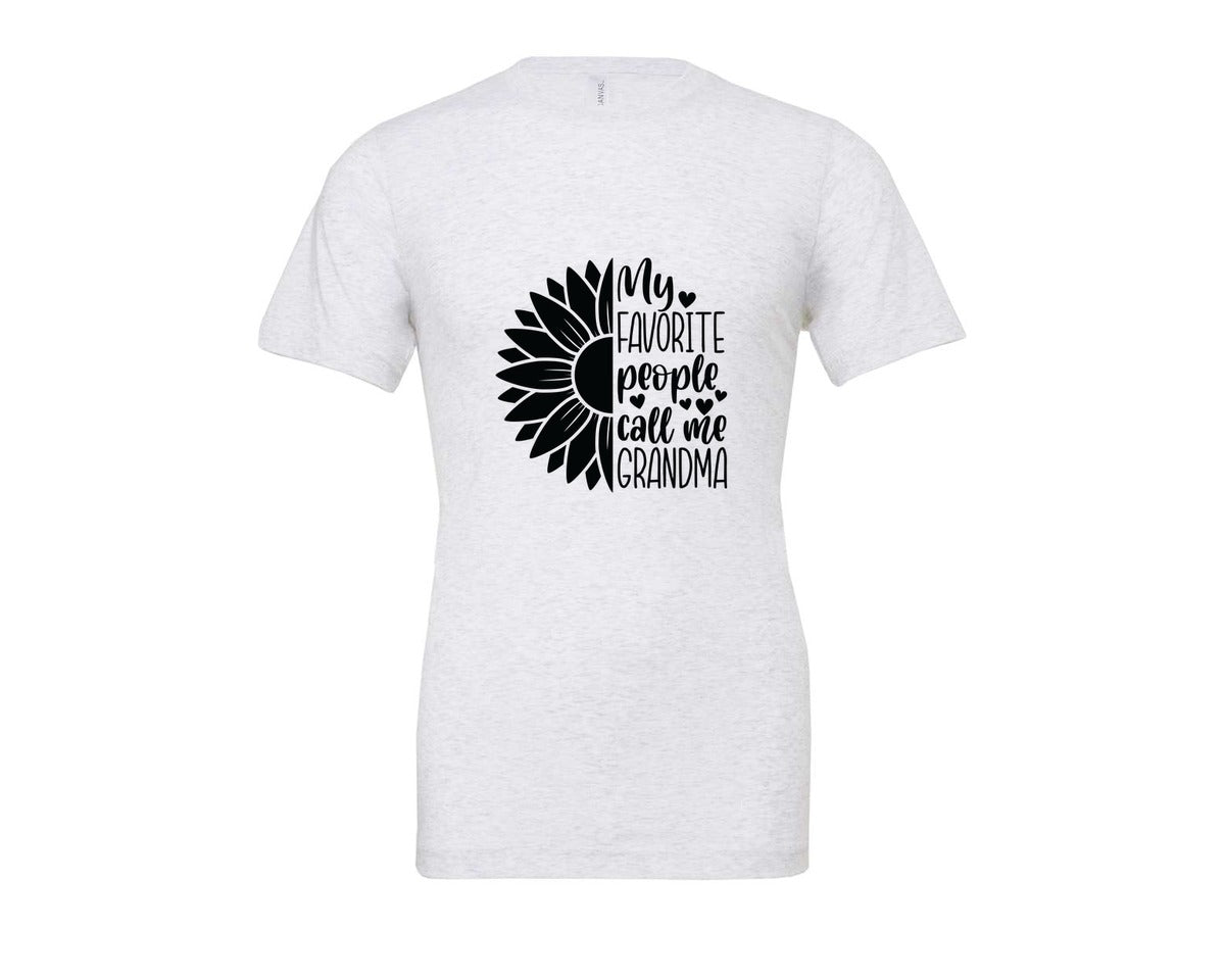 brand:Bella Canvas|color:Ash Grey|Grandma Sunflower Grandma Graphic T-Shirt
