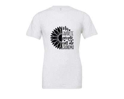 brand:Bella Canvas|color:Ash Grey|Grandma Sunflower Grandma Graphic T-Shirt