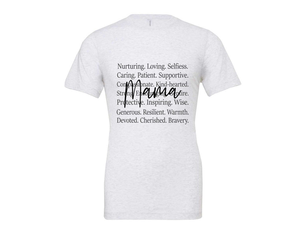 brand:Bella Canvas|color:Ash Grey|Mama Words Mothers Day Graphic T-Shirt
