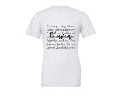 brand:Bella Canvas|color:Ash Grey|Mama Words Mothers Day Graphic T-Shirt