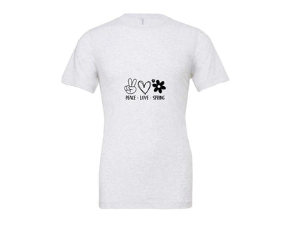 brand:Bella Canvas|color:Ash Grey|Peace Love Spring 4 Graphic T-Shirt