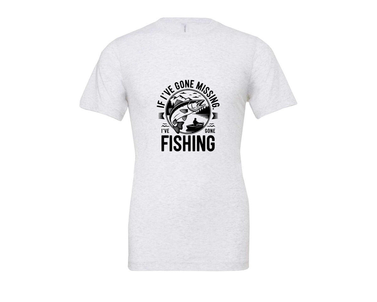 brand:Bella Canvas|color:Ash Grey|If Ive Gone Missing Ive Gone Fishing T Graphic T-Shirt