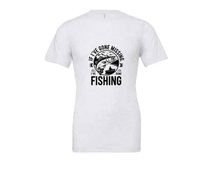 brand:Bella Canvas|color:Ash Grey|If Ive Gone Missing Ive Gone Fishing T Graphic T-Shirt