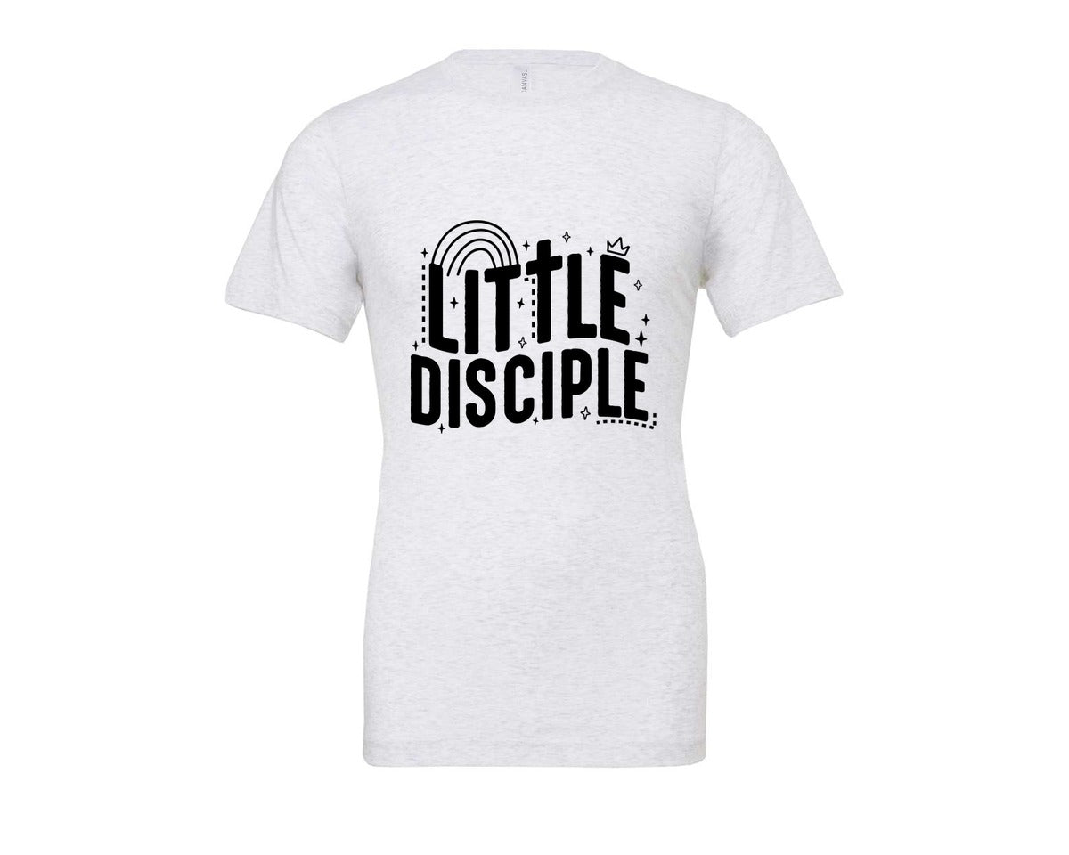brand:Bella Canvas|color:Ash Grey|Retro Little Disciple Tshirt Kids Graphic T-Shirt