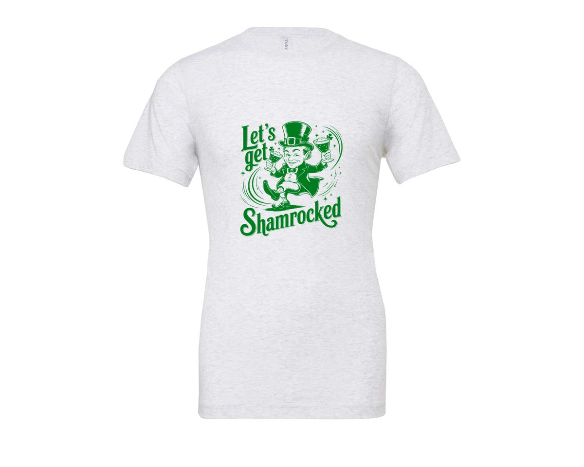 brand:Bella Canvas|color:Ash Grey|Lets Get Shamrocked Design 7 Graphic T-Shirt