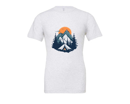 brand:Bella Canvas|color:Ash Grey|Sunset Camping Adventure T Shirt Design 8 Graphic T-Shirt