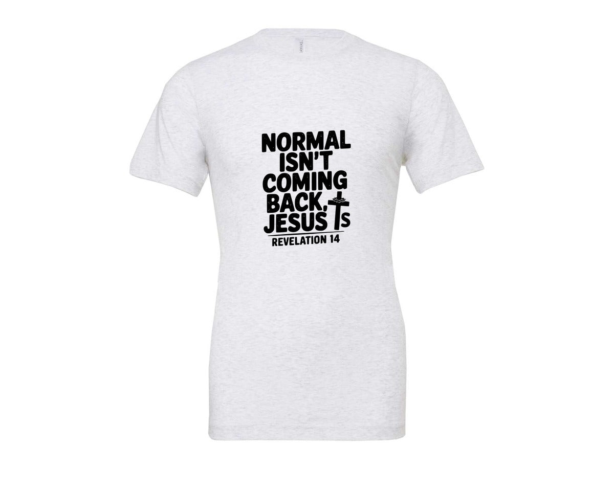 brand:Bella Canvas|color:Ash Grey|Normal Isnt Coming Back But Jesus Is Sv Graphic T-Shirt