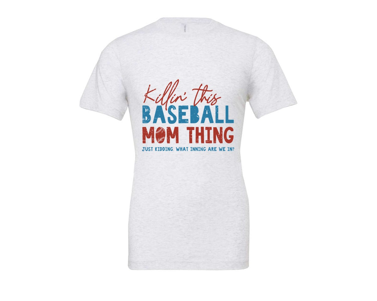 brand:Bella Canvas|color:Ash Grey|Funny Baseball Mom Thing Graphic T-Shirt