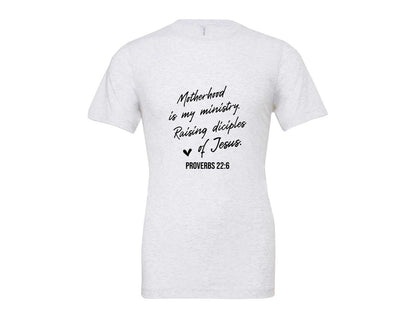 brand:Bella Canvas|color:Ash Grey|Christian Mom Motherhood Is Kingdom Graphic T-Shirt