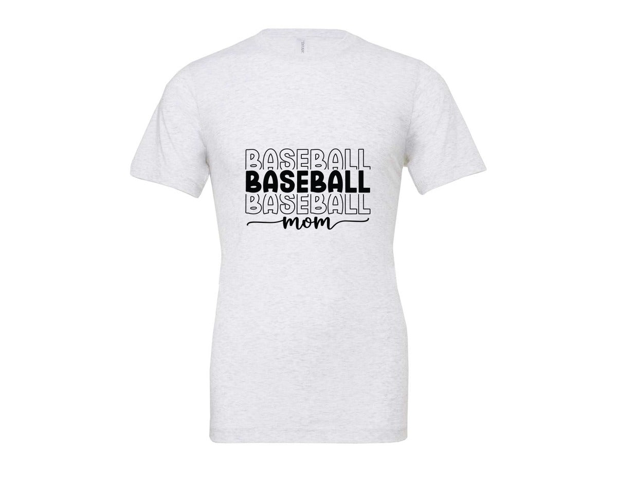 brand:Bella Canvas|color:Ash Grey|Baseball Mom Baseball Mom 3 Graphic T-Shirt