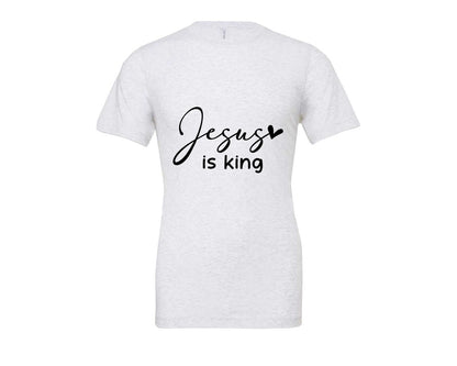brand:Bella Canvas|color:Ash Grey|Jesus Is King Jesus Christian 3 Graphic T-Shirt