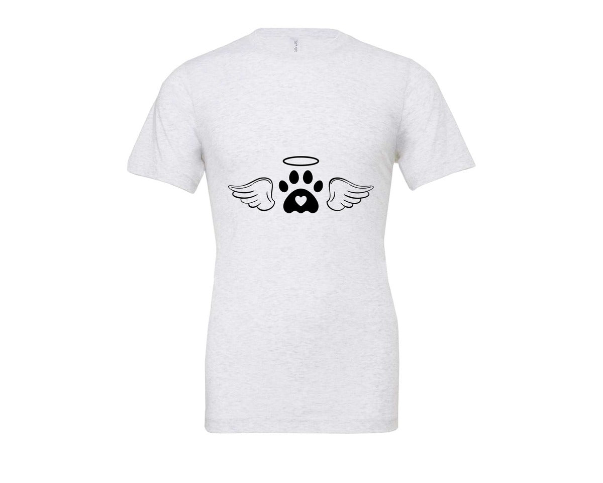 brand:Bella Canvas|color:Ash Grey|Dog Angel Wings Memorial Graphic T-Shirt