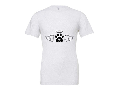 brand:Bella Canvas|color:Ash Grey|Dog Angel Wings Memorial Graphic T-Shirt