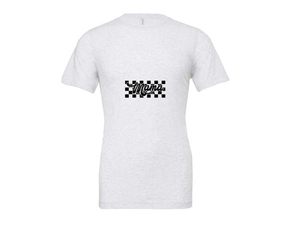 brand:Bella Canvas|color:Ash Grey|Retro Mama Checkered Bow Coquette B Graphic T-Shirt
