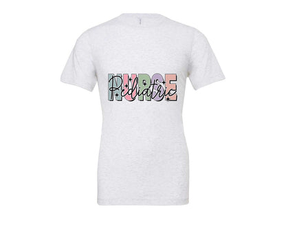 brand:Bella Canvas|color:Ash Grey|Peds Nurse Picu Pediatric Nurse Graphic T-Shirt