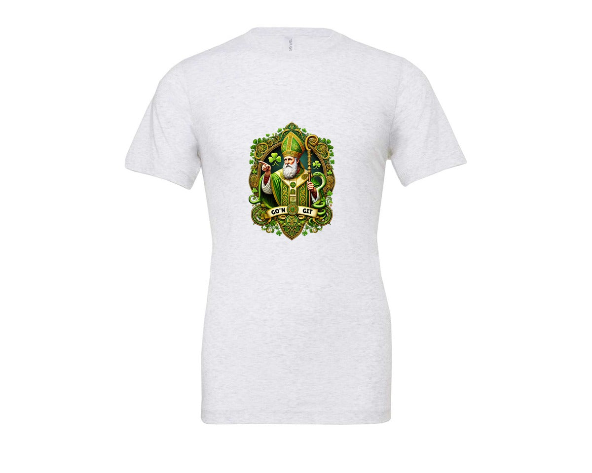 brand:Bella Canvas|color:Ash Grey|St Patricks Day Saint Patrick Graphic T-Shirt