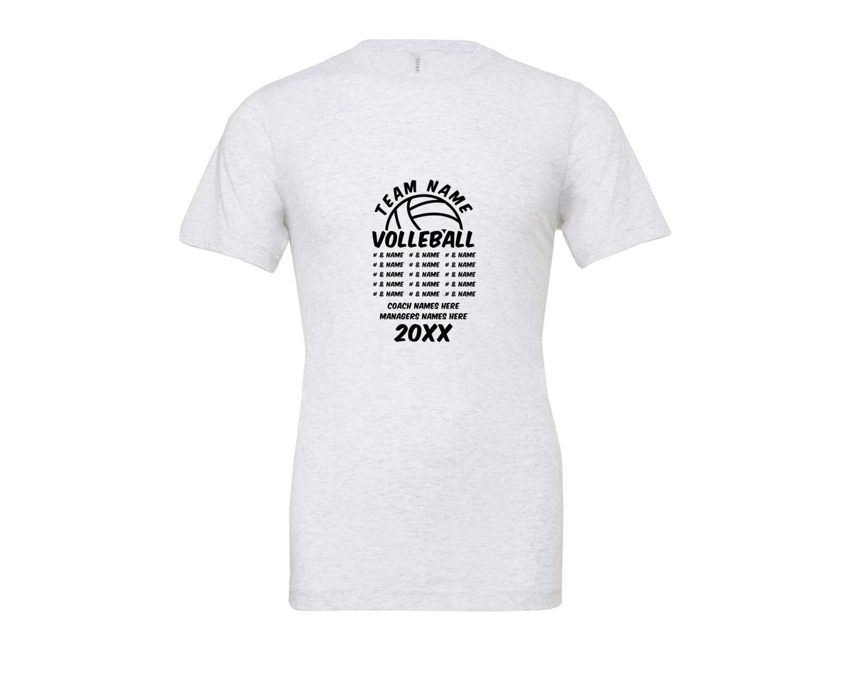 brand:Bella Canvas|color:Ash Grey|Volleyball Team Volleyball Team Graphic T-Shirt