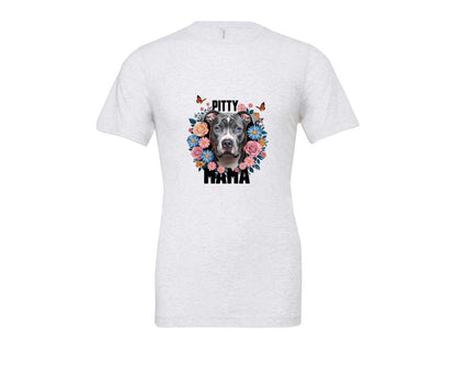 brand:Bella Canvas|color:Ash Grey|Pitty Mama Cute Pitbull Dog 3 Graphic T-Shirt