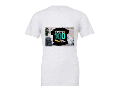 brand:Bella Canvas|color:Ash Grey|100 Days Of School Shirt 10 Graphic T-Shirt