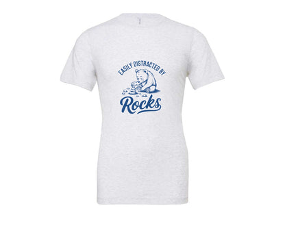brand:Bella Canvas|color:Ash Grey|Easily Distracted By Rocks Design Graphic T-Shirt