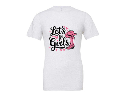 brand:Bella Canvas|color:Ash Grey|Lets Go Girls Western Cowgirl Graphic T-Shirt