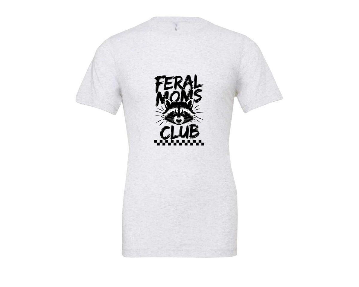 brand:Bella Canvas|color:Ash Grey|Feral Moms Club Mom Life Raccoon Graphic T-Shirt