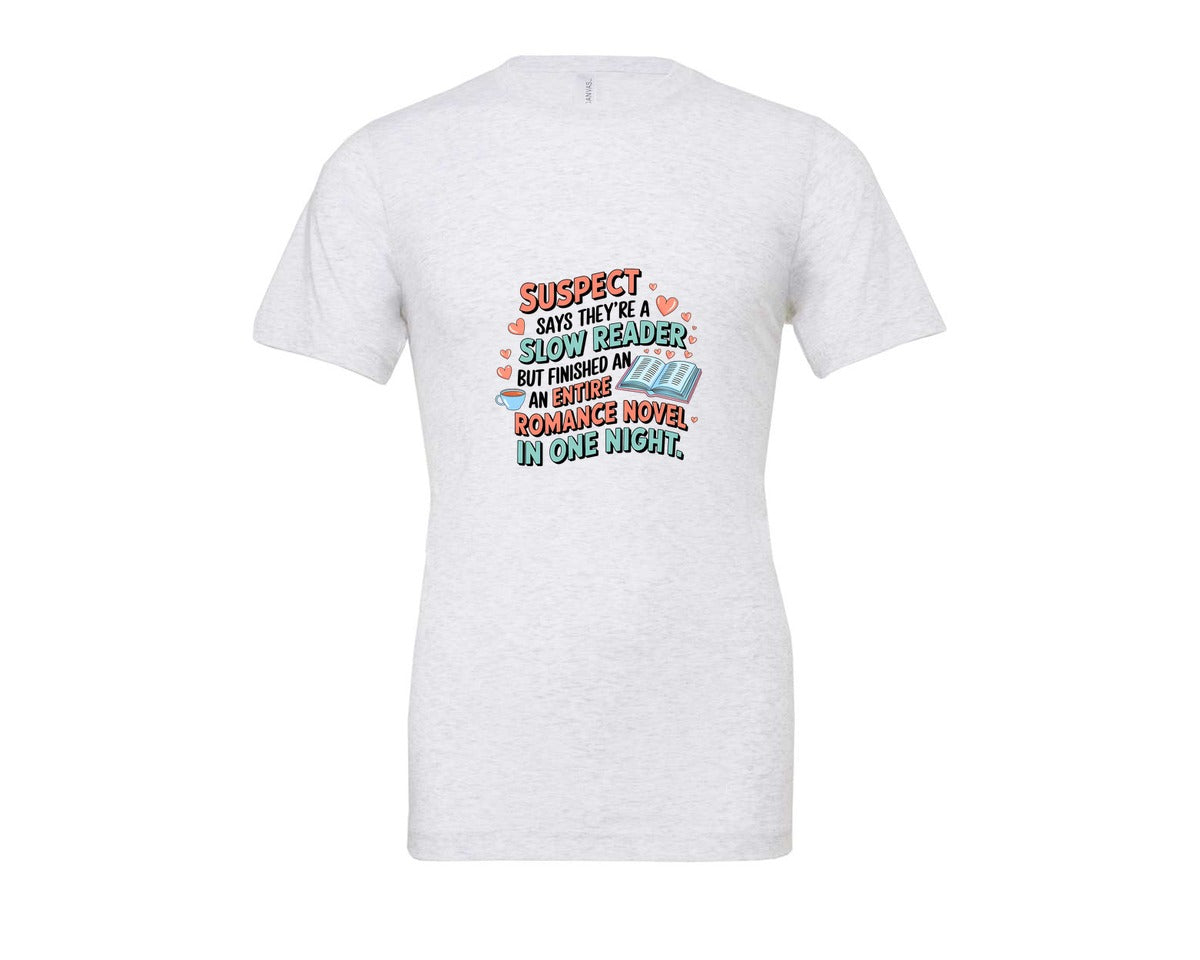 brand:Bella Canvas|color:Ash Grey|Suspect Claims Reading Lover Bookish 2 Graphic T-Shirt