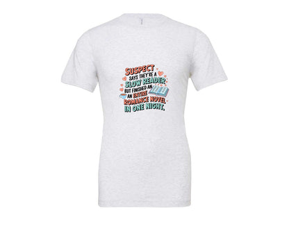 brand:Bella Canvas|color:Ash Grey|Suspect Claims Reading Lover Bookish 2 Graphic T-Shirt