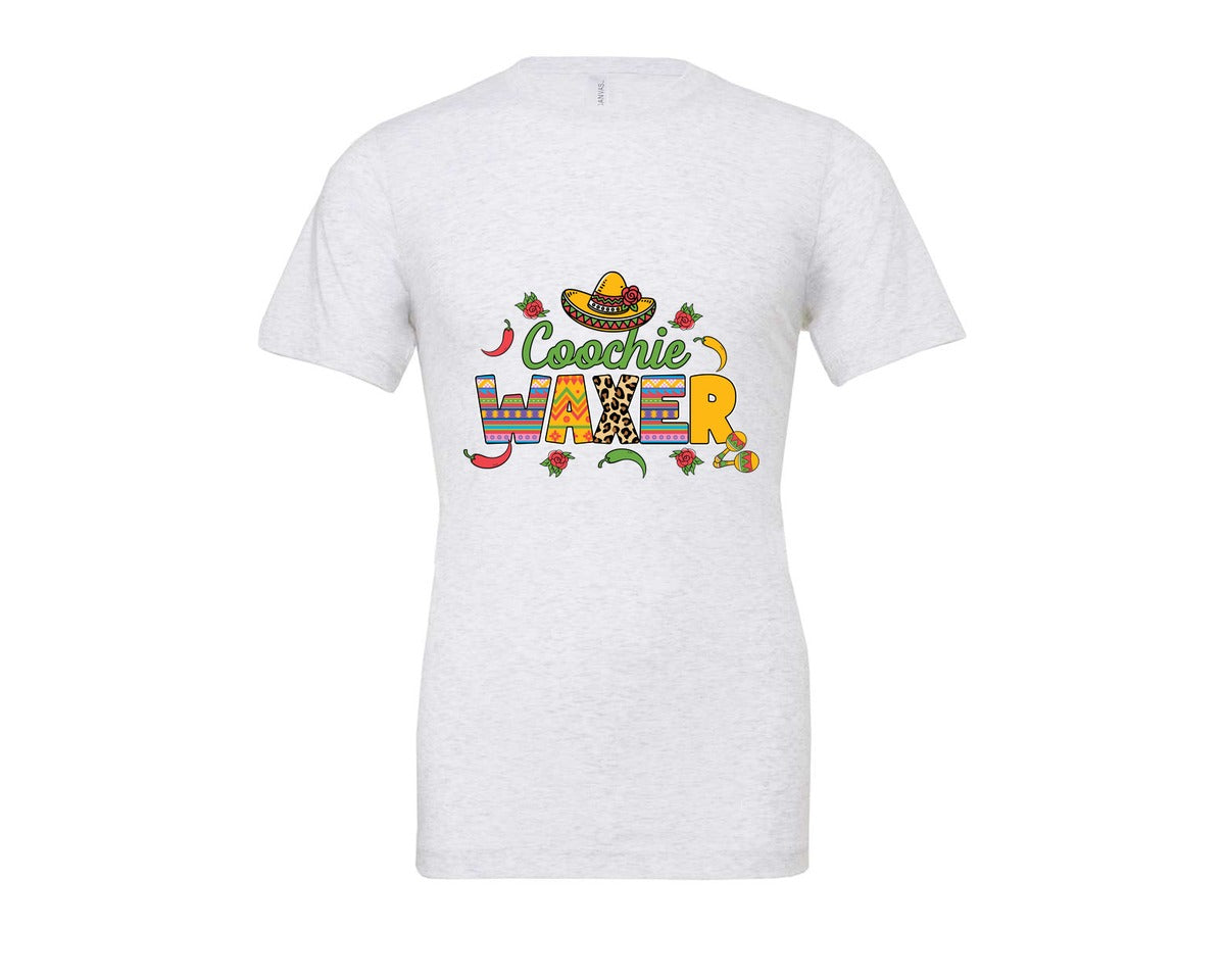 brand:Bella Canvas|color:Ash Grey|Cinco De Mayo Coochie Waxer Mexico Graphic T-Shirt