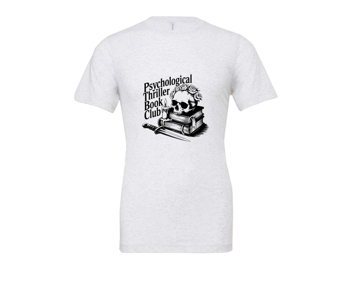 brand:Bella Canvas|color:Ash Grey|Psychological Thriller Book Club T S Graphic T-Shirt