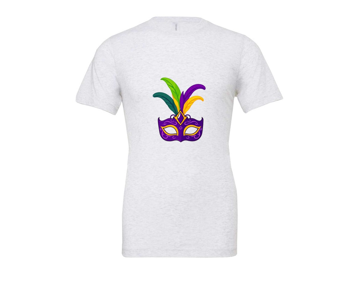 brand:Bella Canvas|color:Ash Grey|Mardi Gras Mask T Shirt Design 4 Graphic T-Shirt