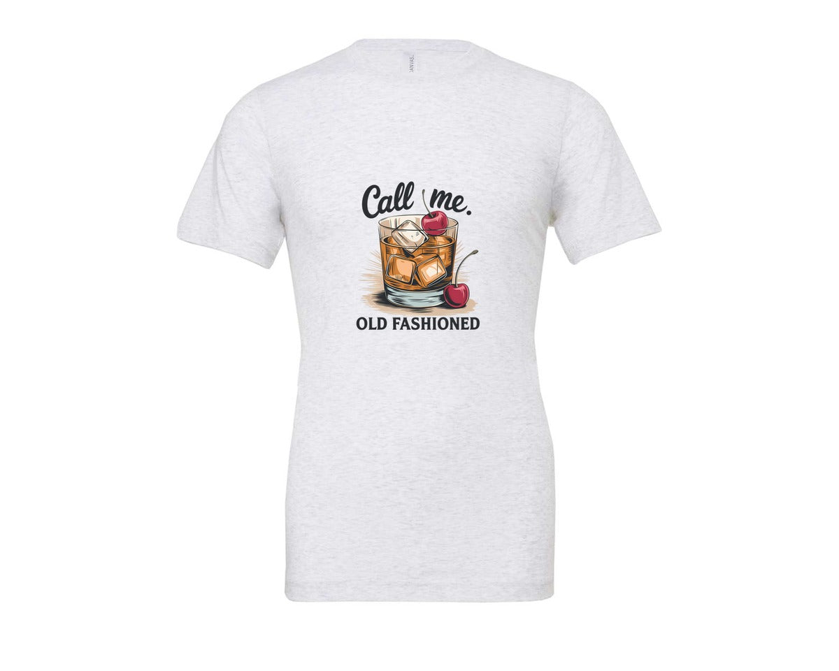 brand:Bella Canvas|color:Ash Grey|Call Me Old Fashioned Retro Whiskey 2 Graphic T-Shirt