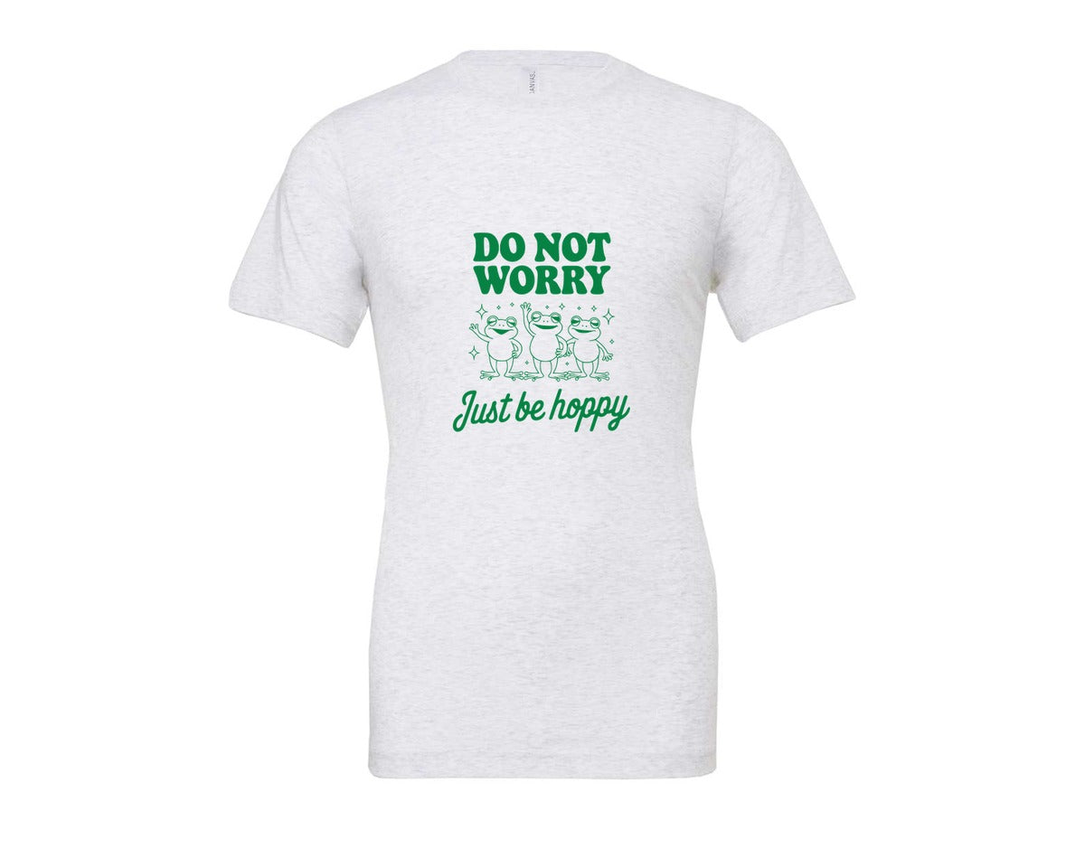 brand:Bella Canvas|color:Ash Grey|Do Not Worry Just Be Hoppy Frog T Shirt 2 Graphic T-Shirt
