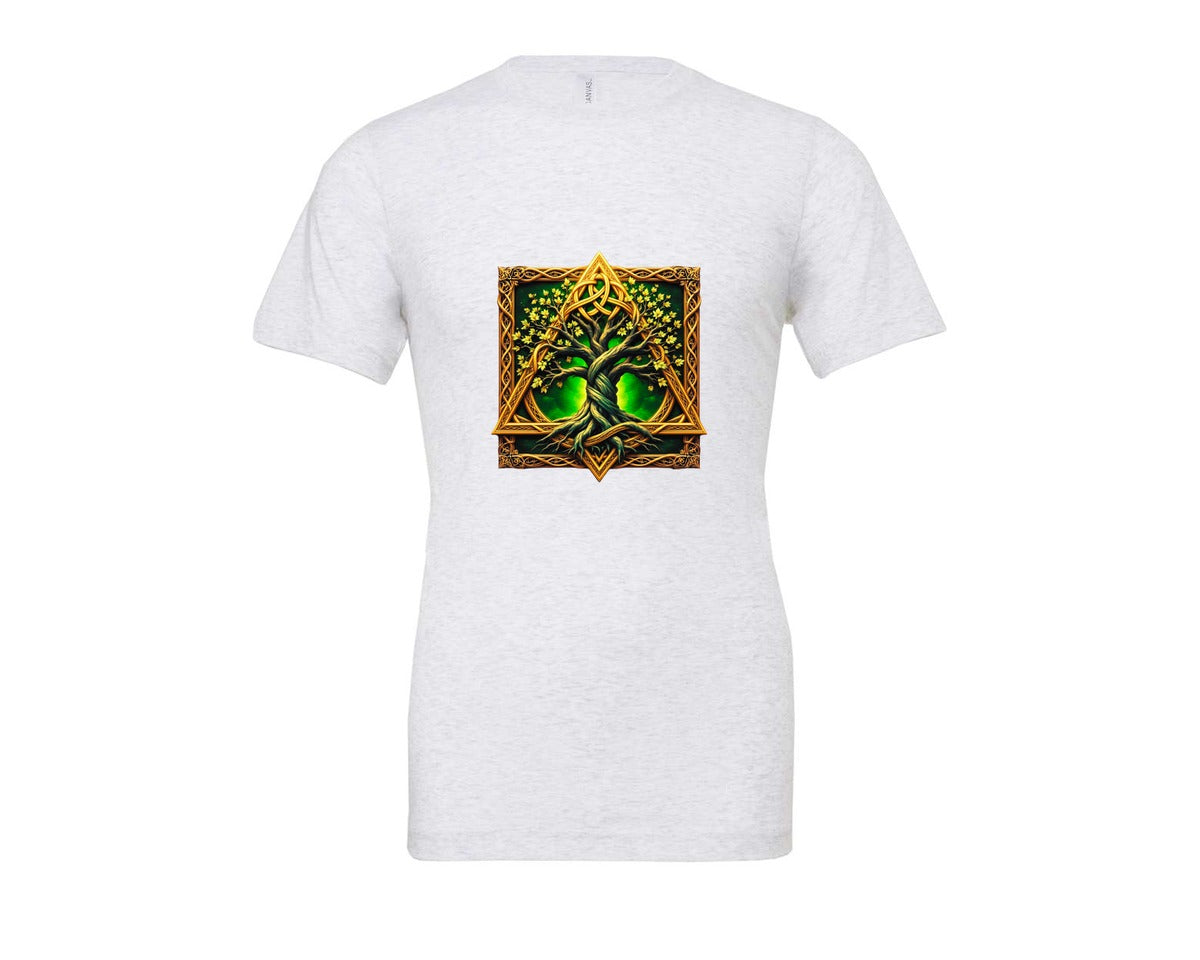 brand:Bella Canvas|color:Ash Grey|Celtic Tree Of Life Mystical Tree Graphic T-Shirt